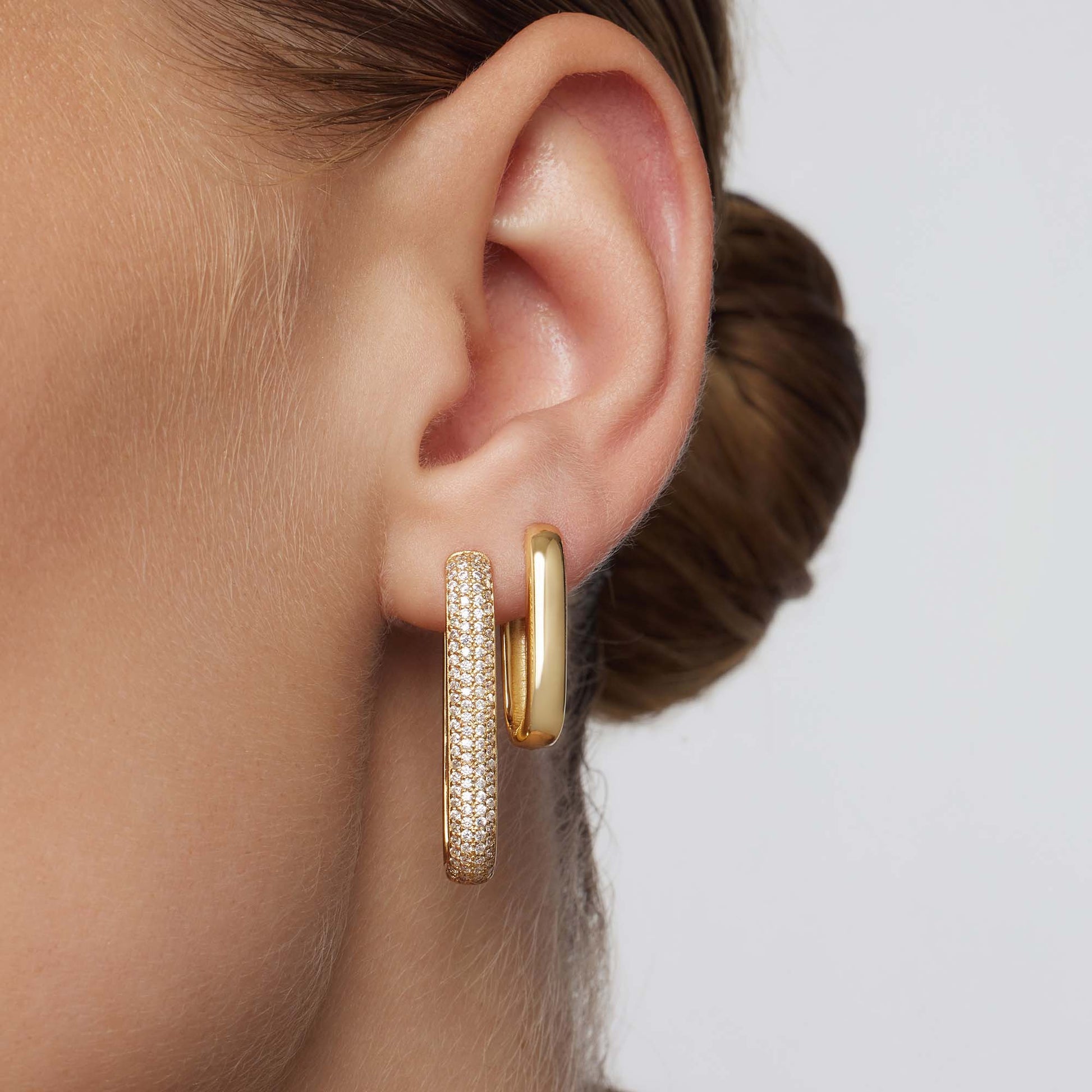 Large Icon Pavé Hoops | Gold Maya Henry Jewelry