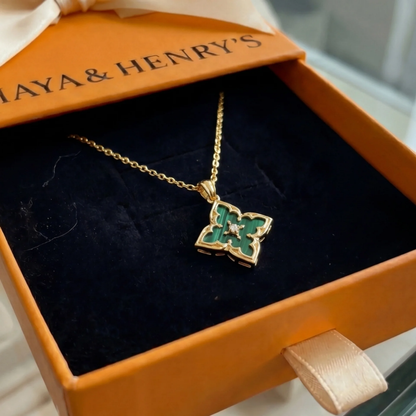 White Clover Pendant Necklace | Gold Maya Henry Jewelry
