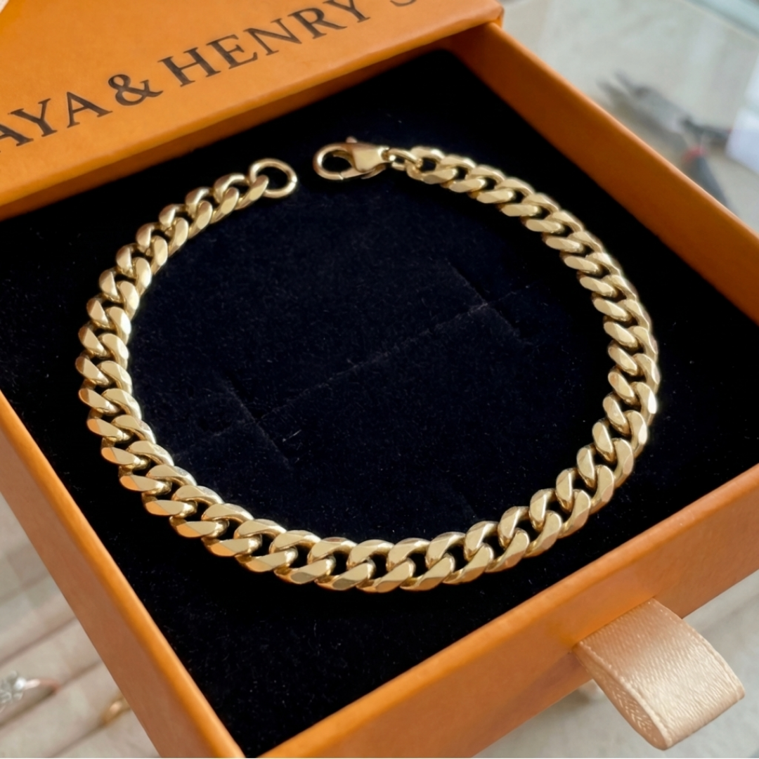 Estate Cuban Bracelet | Gold Maya Henry Jewelry