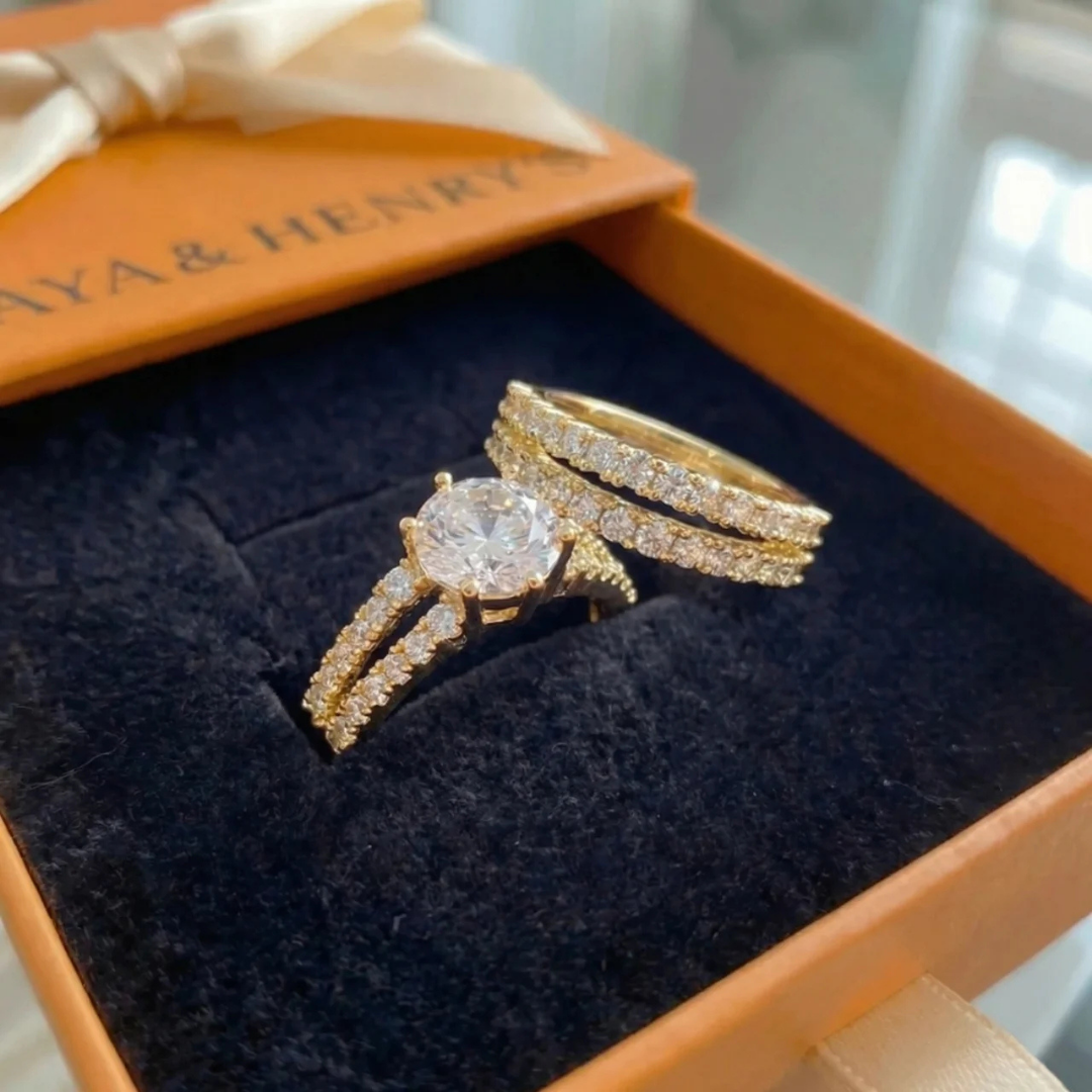 Eternal Radiance Ring Set | Gold Maya Henry Jewelry