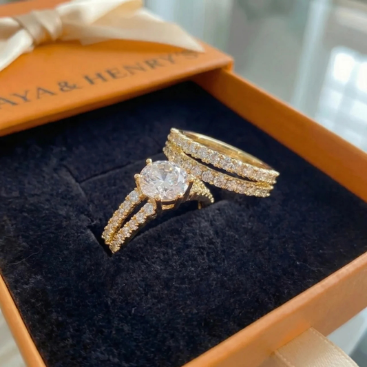 Eternal Radiance Ring Set | Gold Maya Henry Jewelry