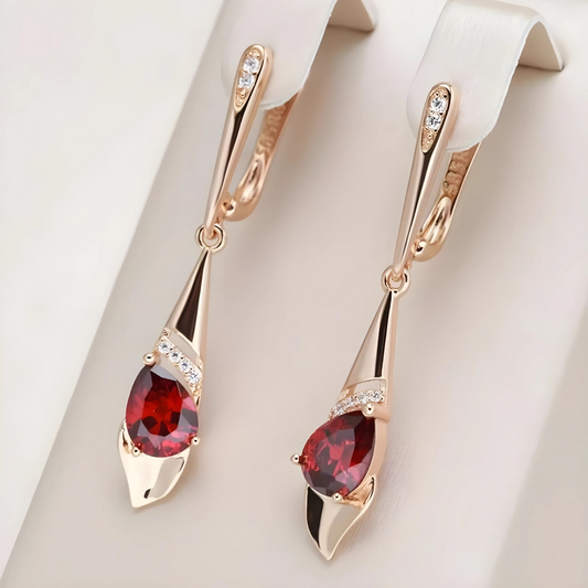 Exquisite Red Crystal Earrings Maya Henry Jewelry
