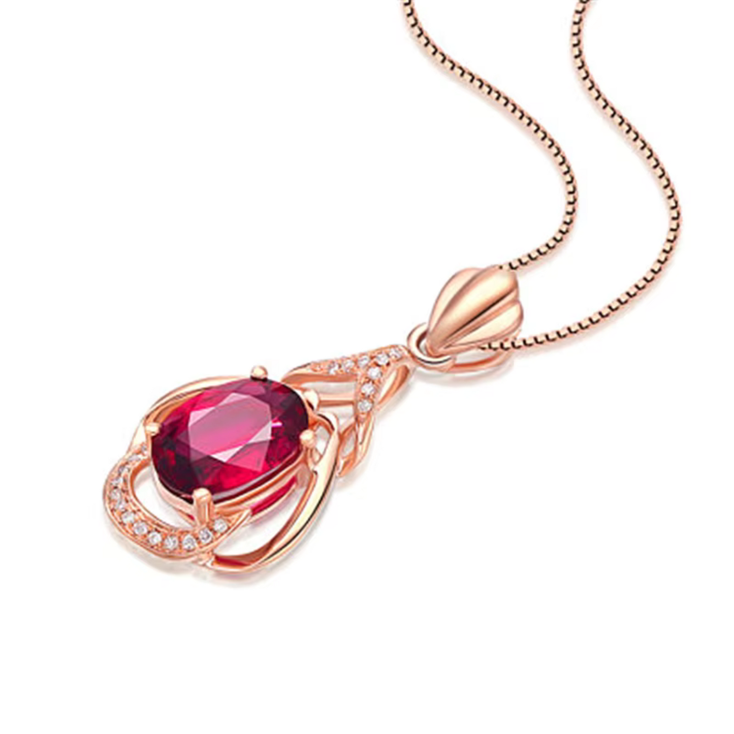 Exquisite Red Crystal Gold Necklace Maya Henry Jewelry