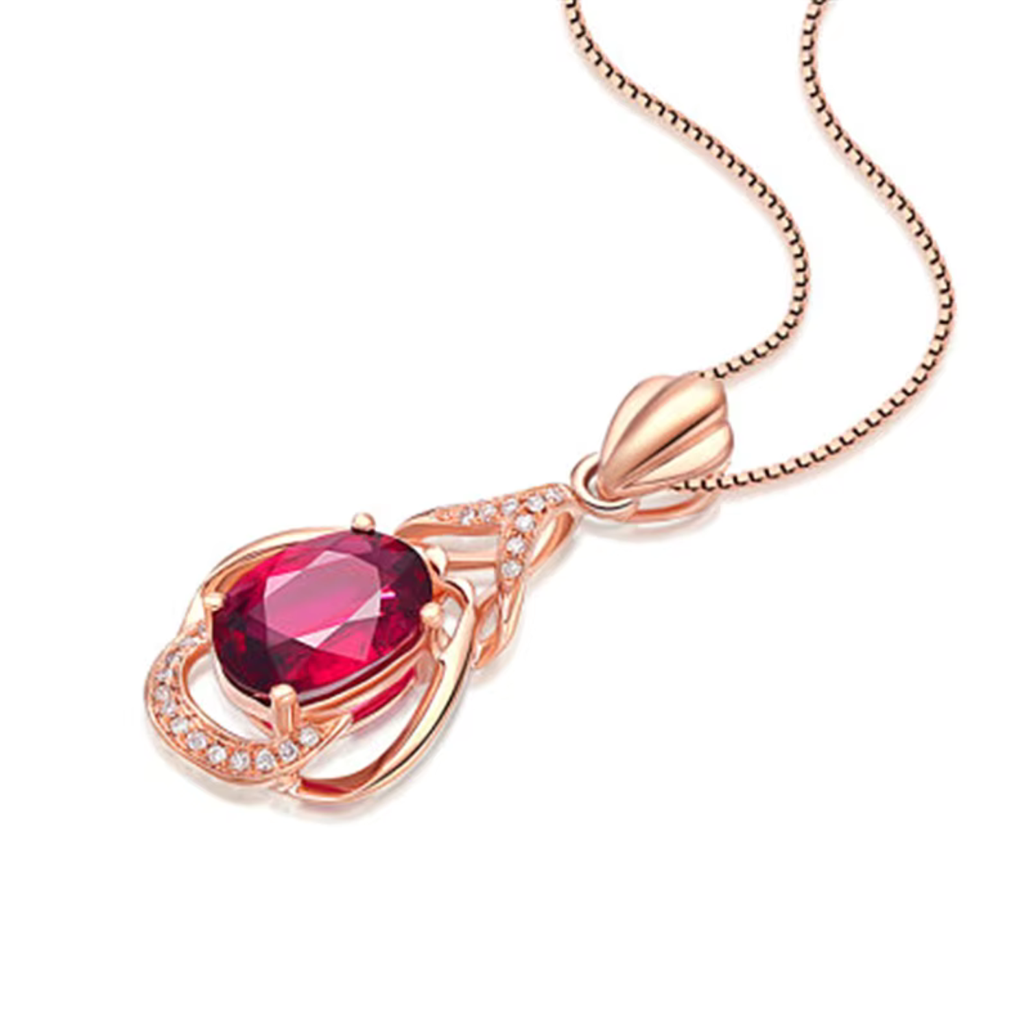 Exquisite Red Crystal Gold Necklace Maya Henry Jewelry