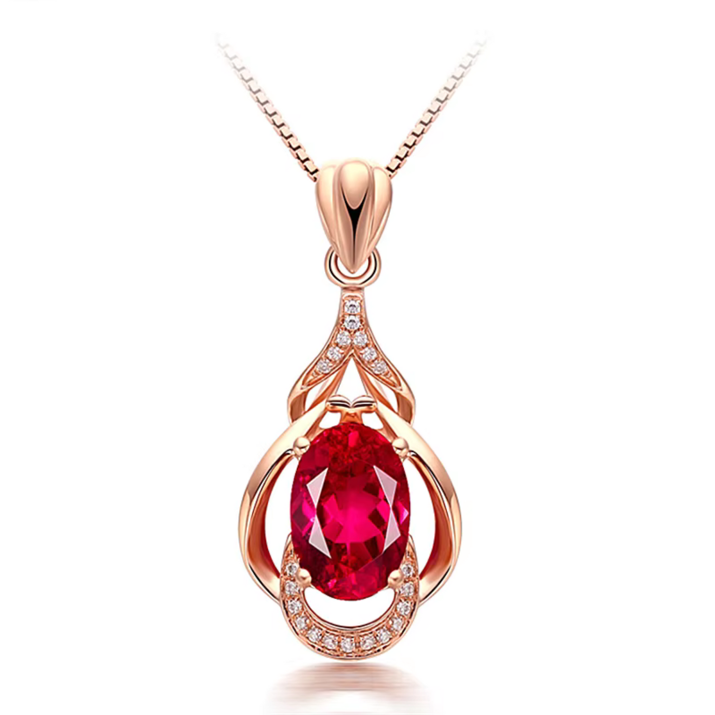Exquisite Red Crystal Gold Necklace Maya Henry Jewelry