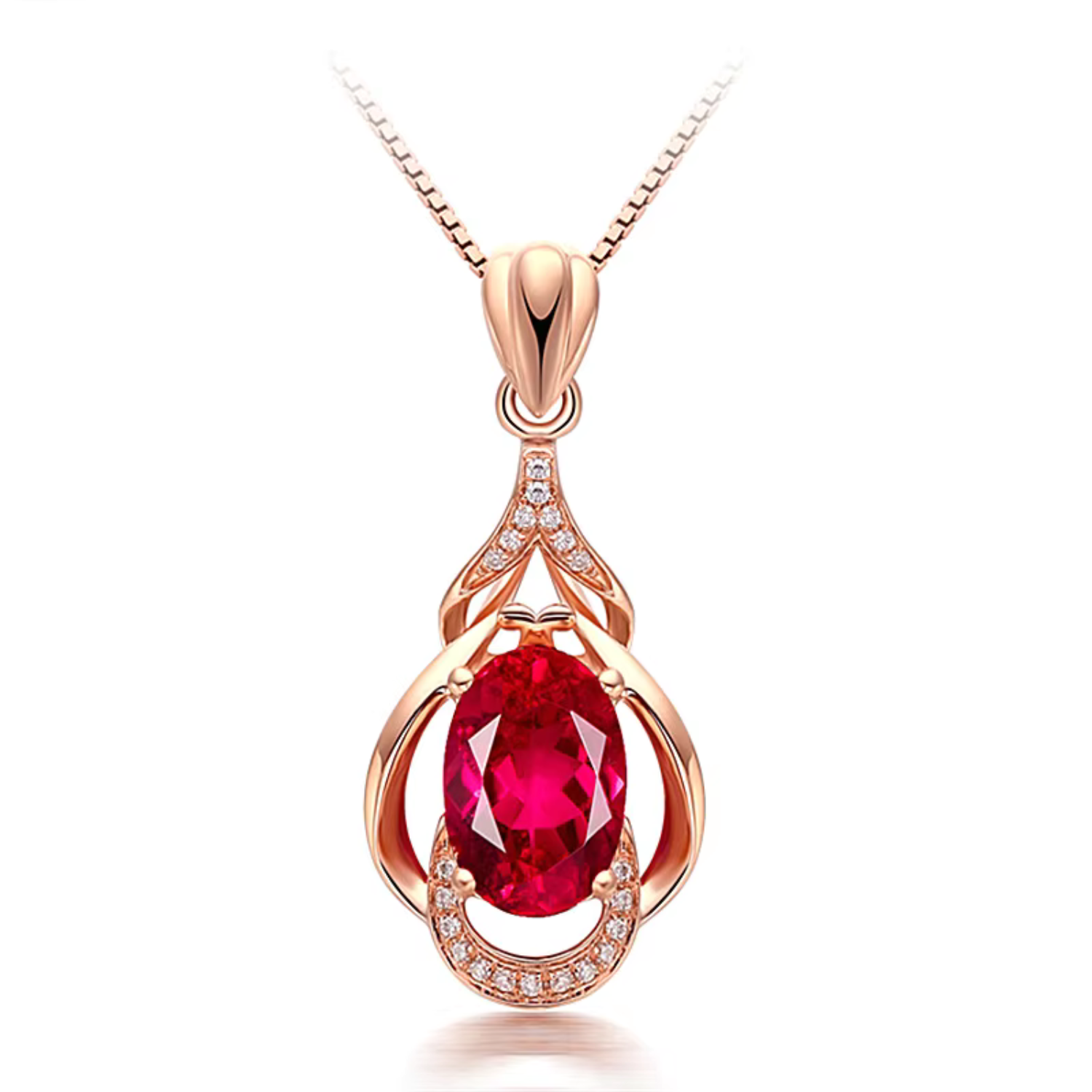 Exquisite Red Crystal Gold Necklace Maya Henry Jewelry