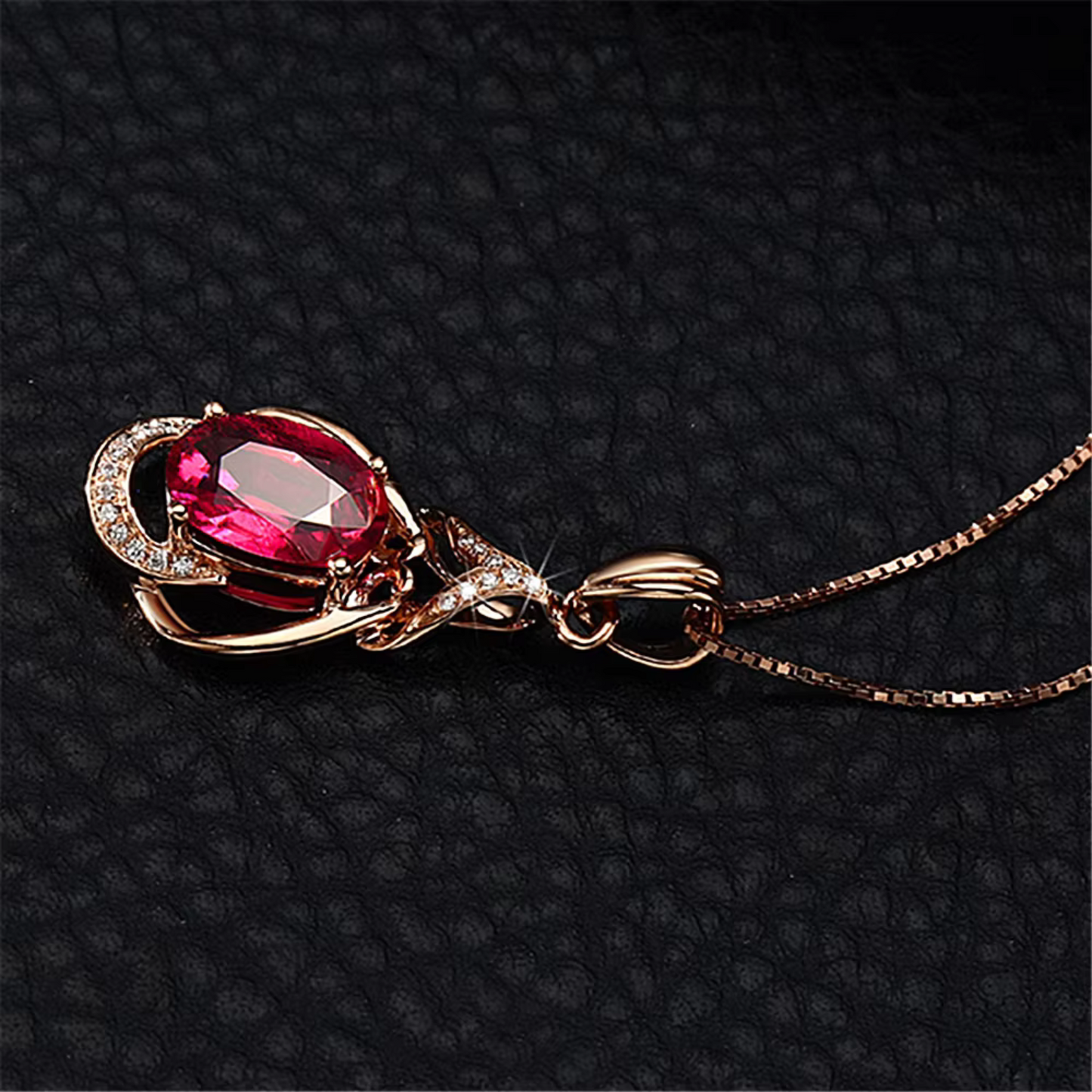 Exquisite Red Crystal Gold Necklace Maya Henry Jewelry