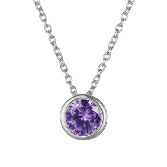 Lunaria Gemmara Birthstone Necklace | White Gold Maya Henry Jewelry