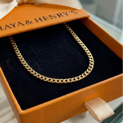 Flat Link Curb Chain Necklace | Gold Maya Henry Jewelry