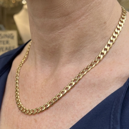 Flat Link Curb Chain Necklace | Gold Maya Henry Jewelry