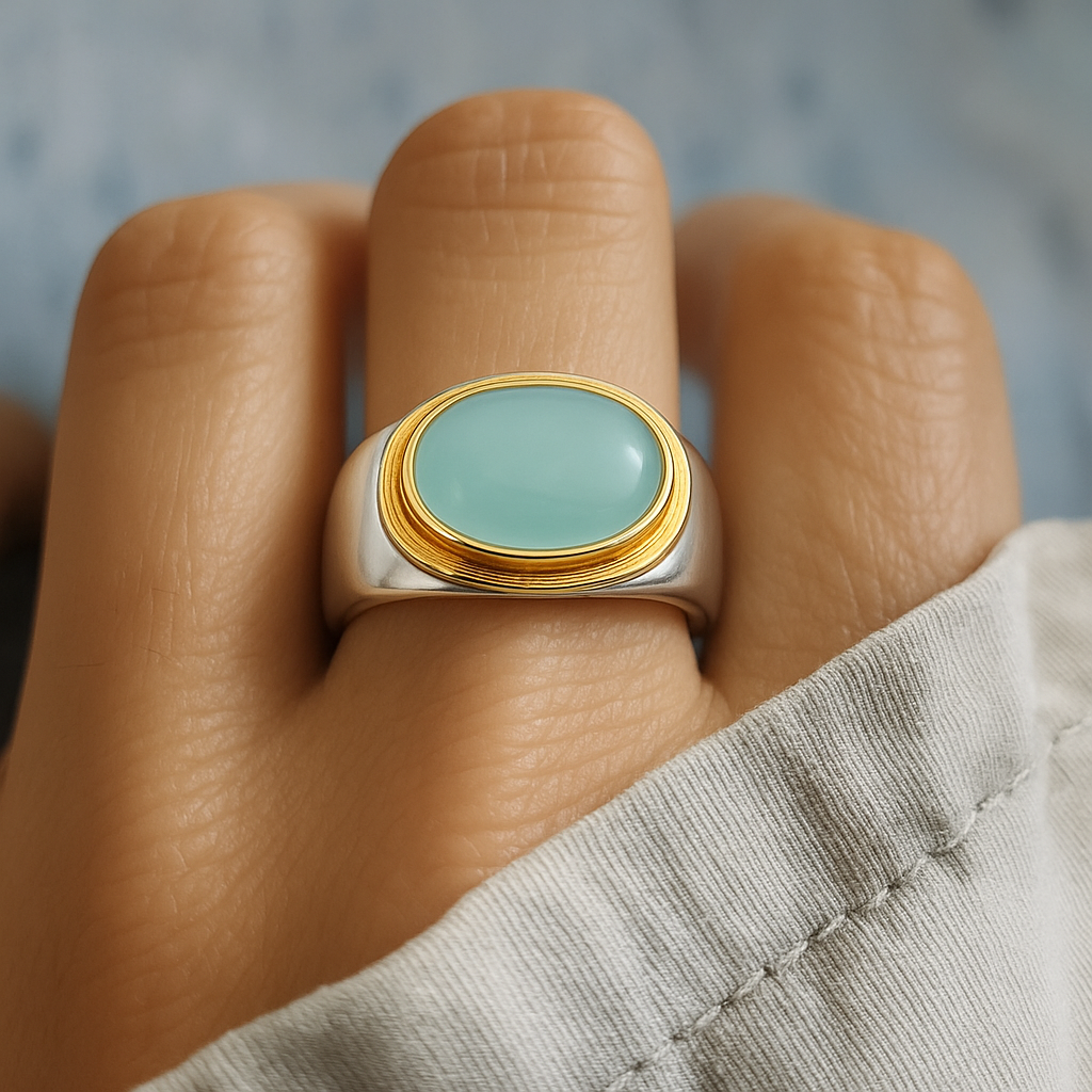 Gabi - Vintage Green Moonstone Ring Maya Henry Jewelry
