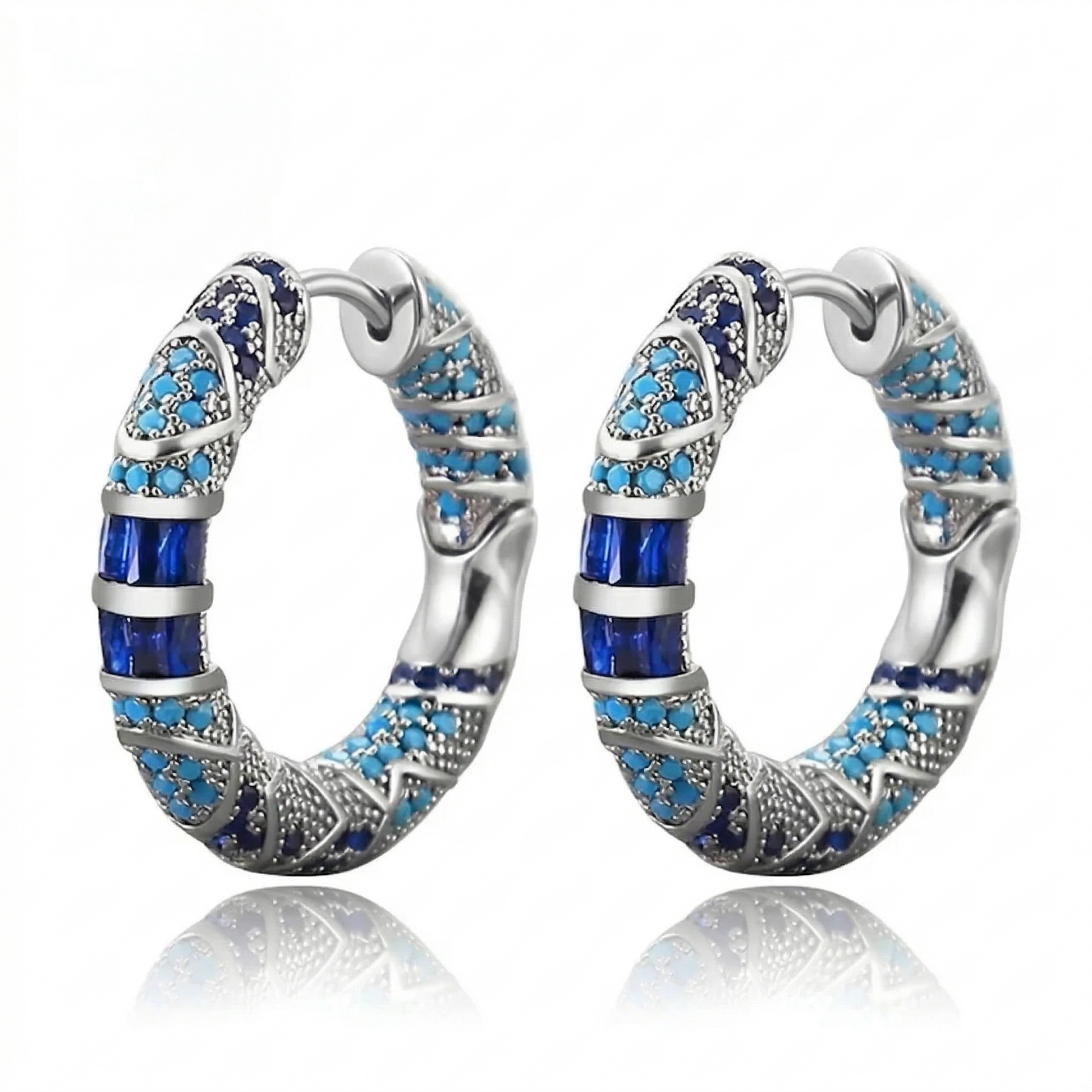 Icy Spark Hoop Earrings | White Gold Maya Henry Jewelry