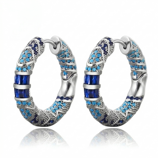 Icy Spark Hoop Earrings | White Gold Maya Henry Jewelry