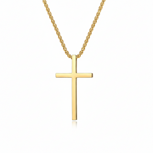 Bezel Cross Necklace | Gold Maya Henry Jewelry