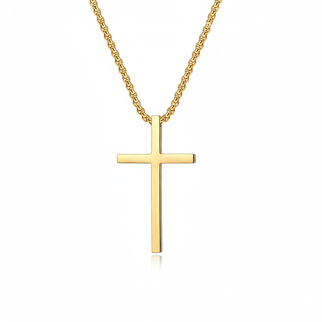 Bezel Cross Necklace | Gold Maya Henry Jewelry