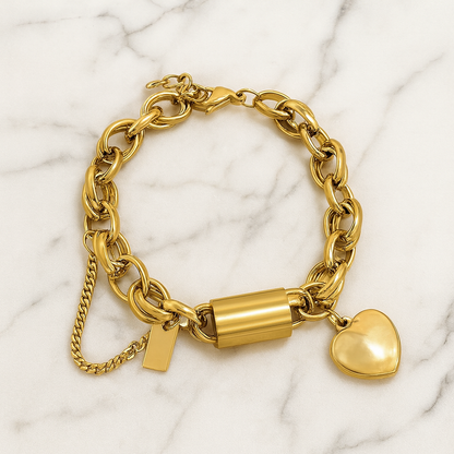Heartened Chunky Bracelet | Gold Maya Henry Jewelry