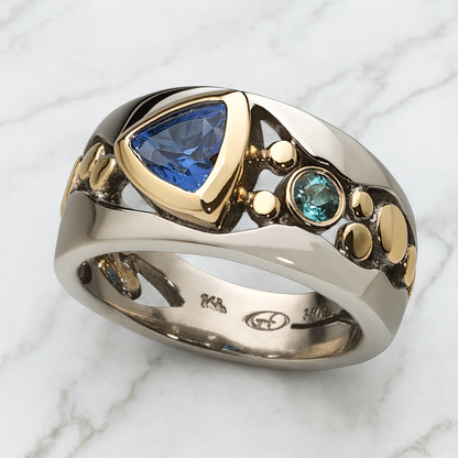 Vintage Blue Crystal Ring Maya Henry Jewelry
