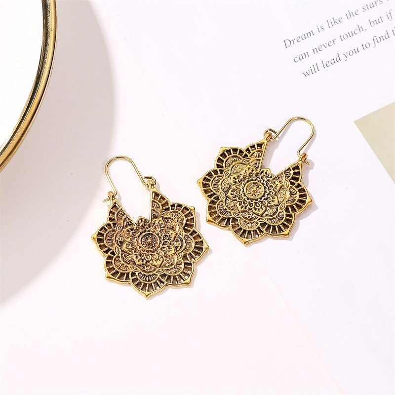 Lotus Mandala Earrings Maya Henry Jewelry