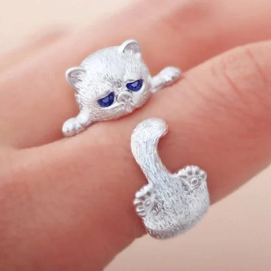 Adjustable Kitten Ring | White Gold Maya Henry Jewelry