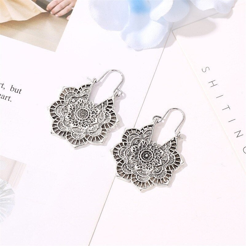 Lotus Mandala Earrings Maya Henry Jewelry