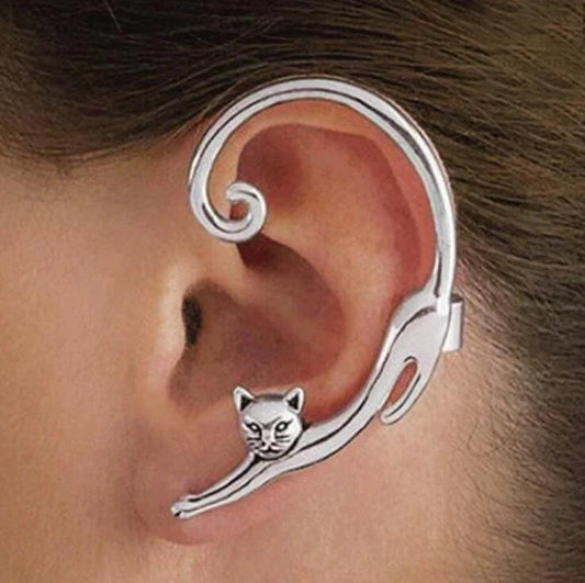 Silver Whisker Charm One-Sided Earring | White Gold Maya Henry Jewelry