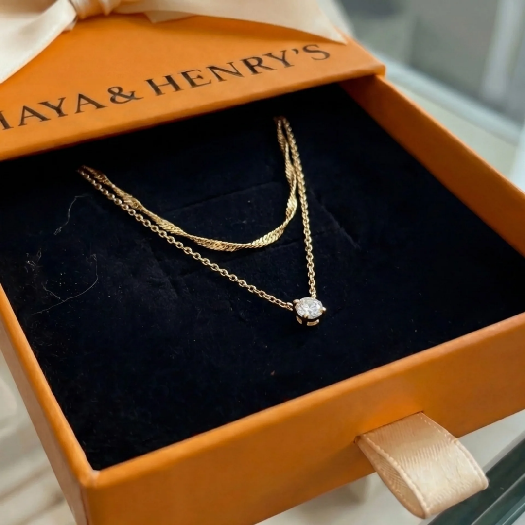 Halo Layered Necklace | Gold Maya Henry Jewelry