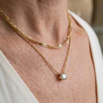 Halo Layered Necklace | Gold Maya Henry Jewelry