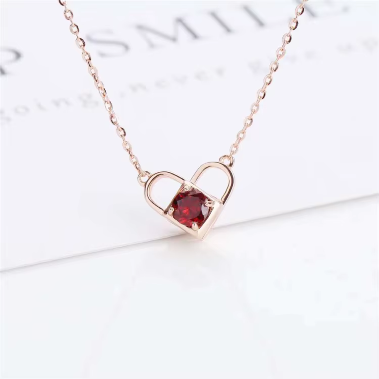 Natural Red Garnet Pendant Necklace Maya Henry Jewelry