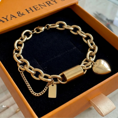 Heartened Chunky Bracelet | Gold Maya Henry Jewelry