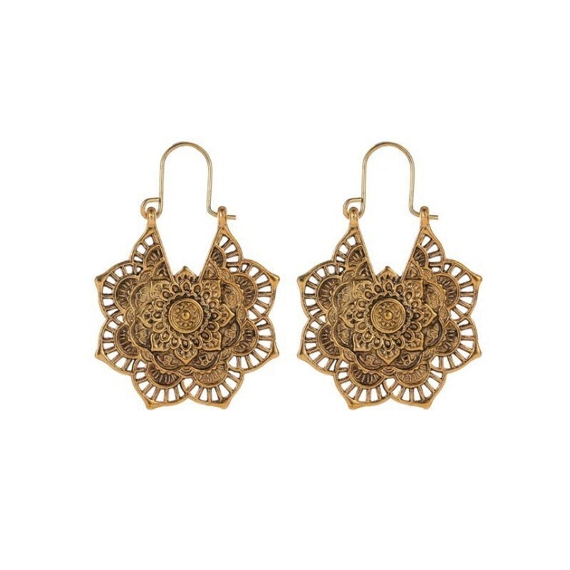 Lotus Mandala Earrings Maya Henry Jewelry