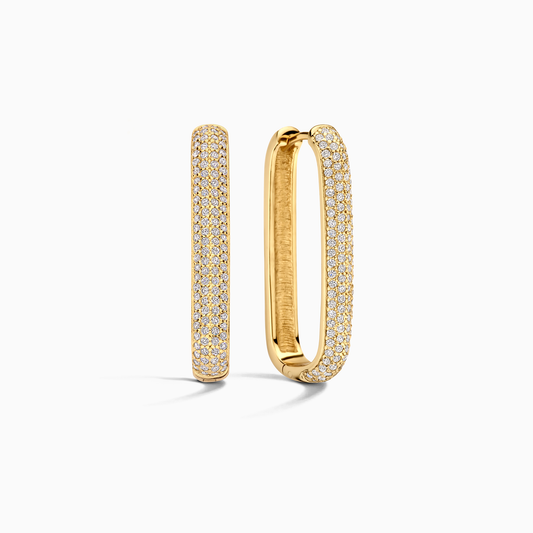 Large Icon Pavé Hoops | Gold Maya Henry Jewelry