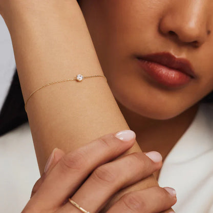 Cléa Moissanite Stone Bracelet | Gold Maya Henry Jewelry