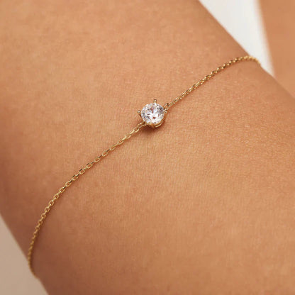 Cléa Moissanite Stone Bracelet | Gold Maya Henry Jewelry