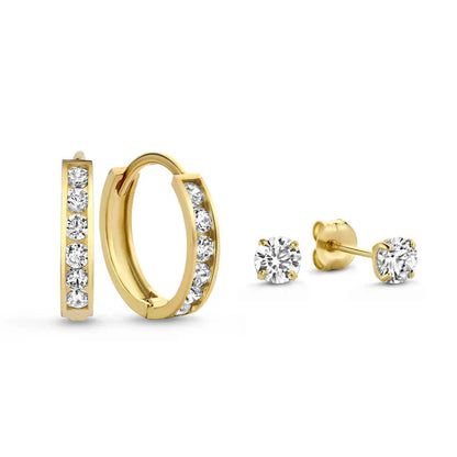 Dara Brillane Stone Earrings Set | Gold Maya Henry Jewelry