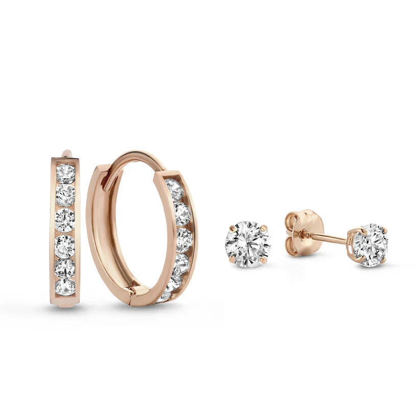 Dara Brillane Stone Earrings Set | Gold Maya Henry Jewelry