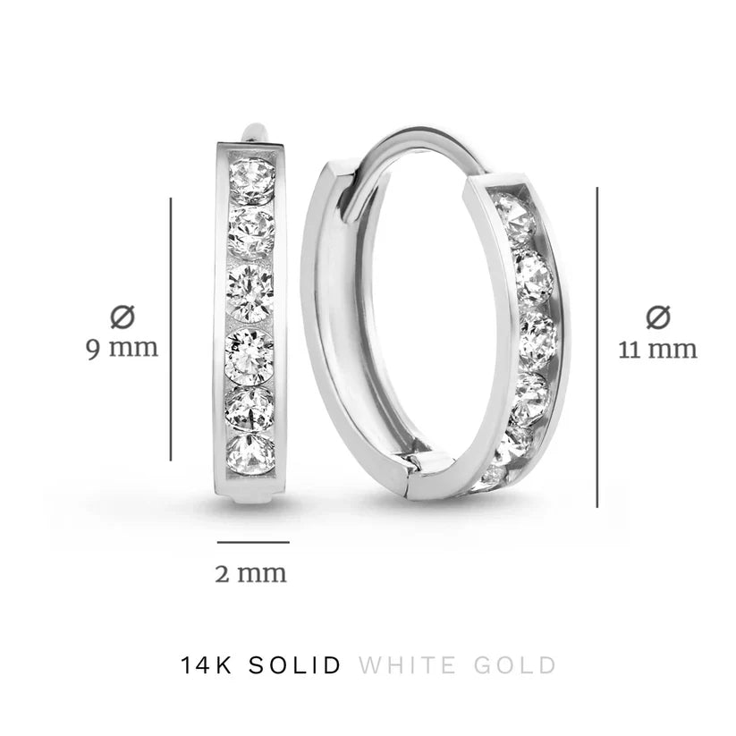Dara Brillane Stone Earrings Set | White Gold Maya Henry Jewelry