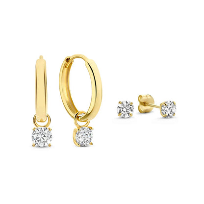 Larmes de Lune Stone Earrings Set | Gold Maya Henry Jewelry