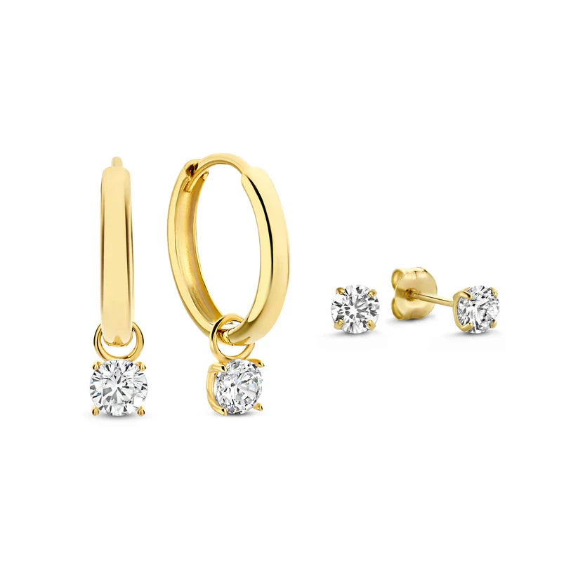 Larmes de Lune Stone Earrings Set | Gold Maya Henry Jewelry