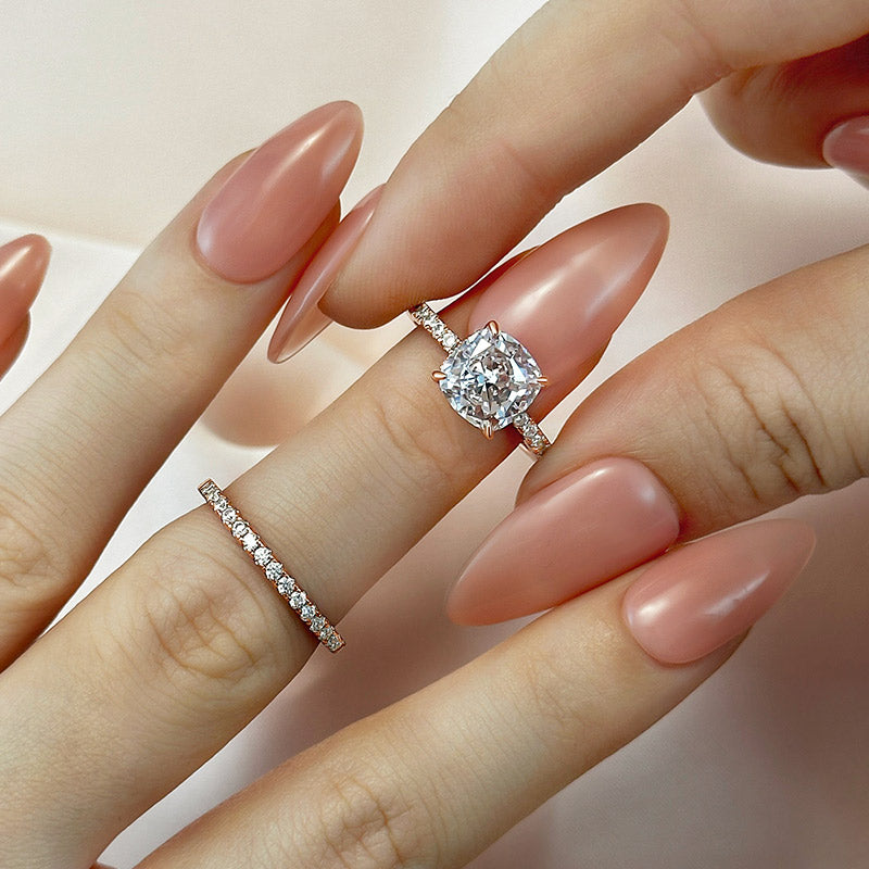 Bridal Cushion 2PC Ring Set | Rose Gold Maya Henry Jewelry
