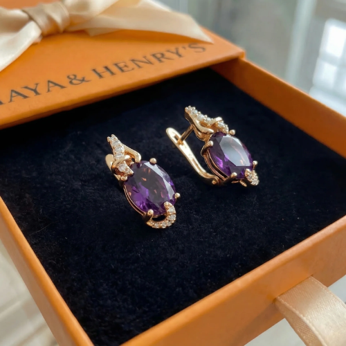 Imperial Nightfall Drop Earrings | Rose Gold Maya Henry Jewelry