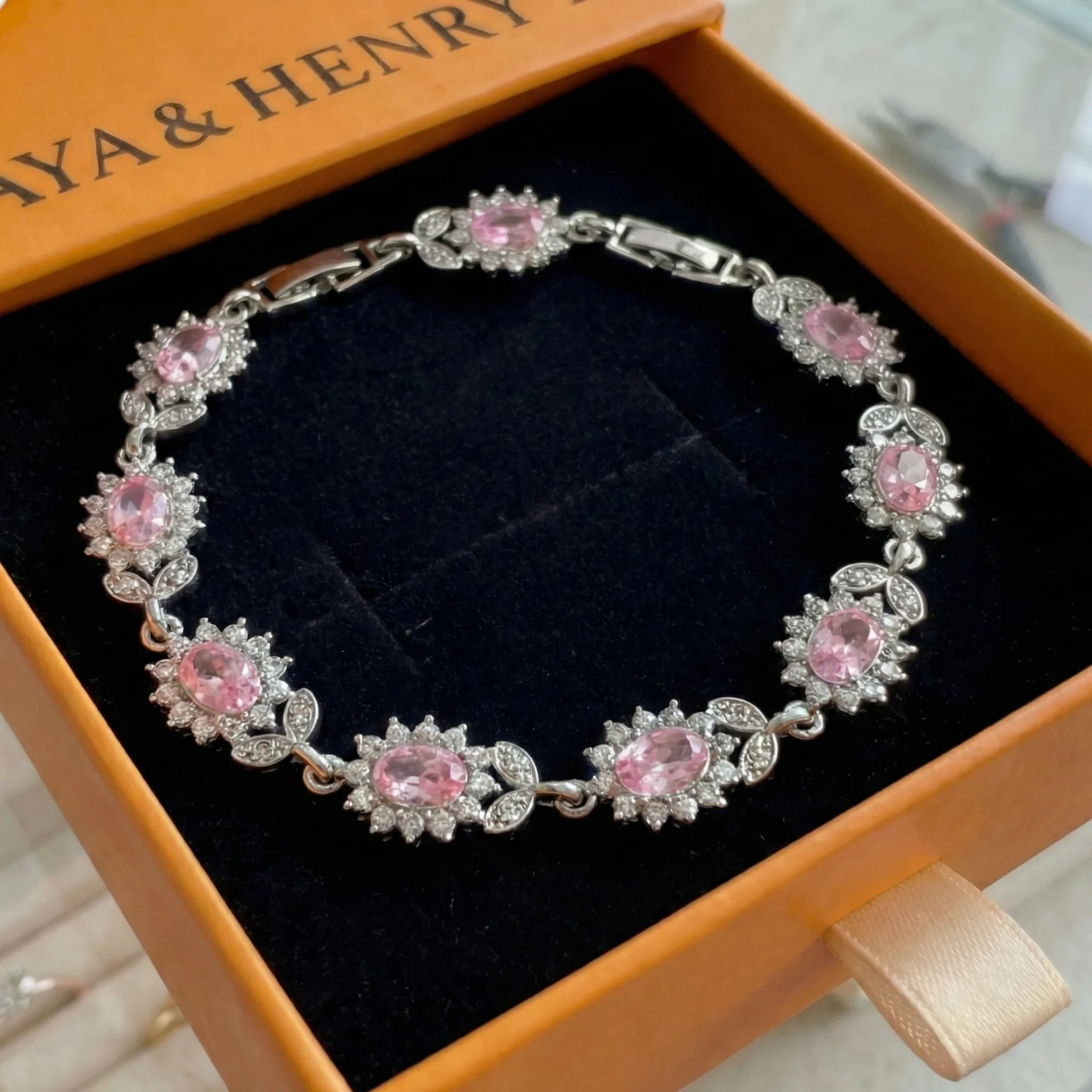 Iridessa Pinkthorn Bracelet | White Gold Maya Henry Jewelry