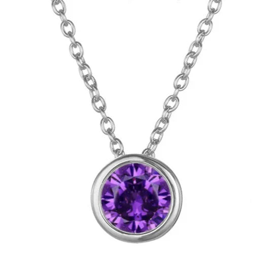 Lunaria Gemmara Birthstone Necklace | White Gold Maya Henry Jewelry
