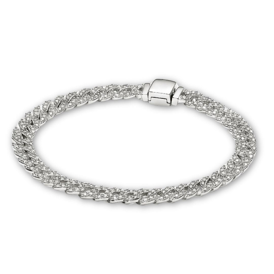 Pave Cuban Bracelet | White Gold Maya Henry Jewelry