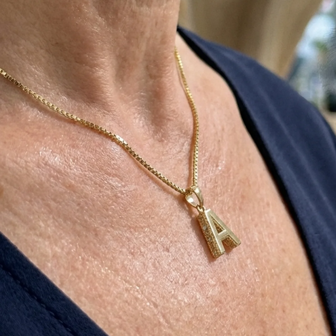 Love letter initial necklace | Gold Maya Henry Jewelry