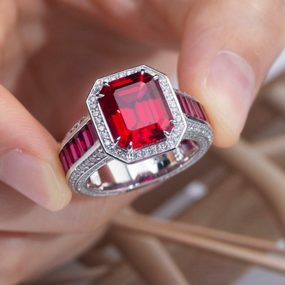 Luxury Lab-Grown Ruby Cut Ring Maya Henry Jewelry