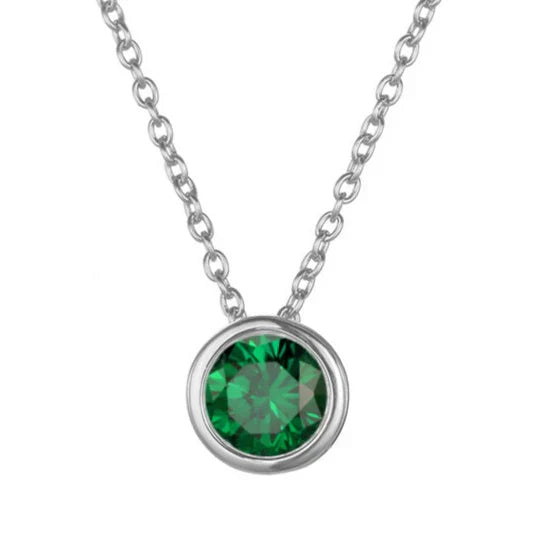 Lunaria Gemmara Birthstone Necklace | White Gold Maya Henry Jewelry
