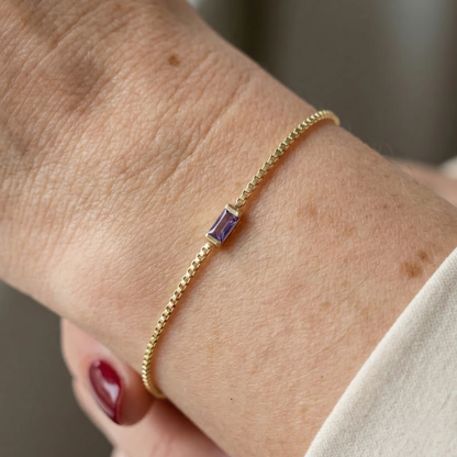 Minimalist Amethyst Bracelet | Gold Maya Henry Jewelry