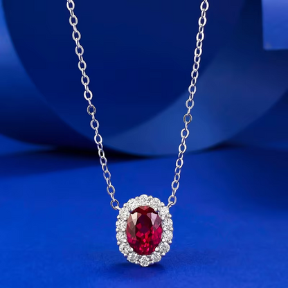 Moissanite Ruby Necklace Maya Henry Jewelry