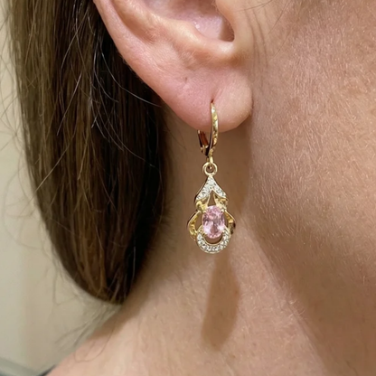 Moonlit Blush Teardrop Earrings | Rose Gold Maya Henry Jewelry
