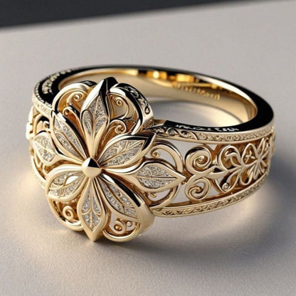 Exotic Floral Zirconia Gold Ring Maya Henry Jewelry